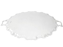 Two Handled Silver Tea Tray Reverse
