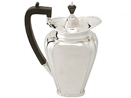 Sterling Silver Coffee Jug - Art Nouveau Style - Antique George V (1920)