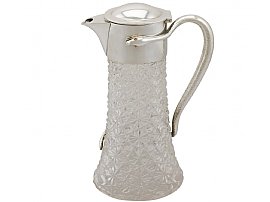 Cut Glass and Sterling Silver Mounted Claret Jug by Hukin and Heath - Antique Victorian (1896)
