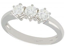 0.84 ct Diamond and 18 ct White Gold Trilogy Ring - Contemporary Circa 2000