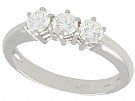 0.84 ct Diamond and 18 ct White Gold Trilogy Ring - Contemporary Circa 2000