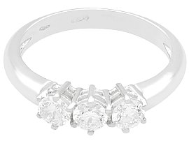 White Gold Diamond Trilogy Ring for Sale