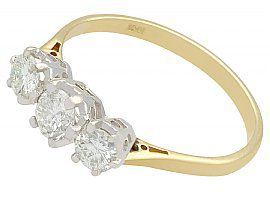 Gold Three Stone Diamond Ring