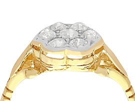 18 ct Yellow Gold Cluster Ring Vintage
