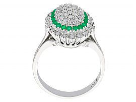 white gold vintage diamond and emerald cocktail ring