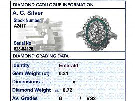 Pave Diamond Ring grading card