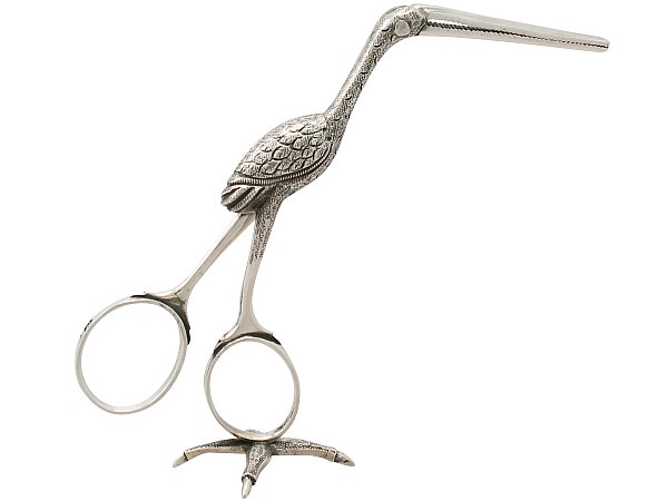 Sterling Silver 'Stork'  Ribbon Pullers/Threaders - Antique George III