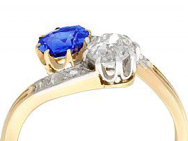 Sapphire Twist Engagement Ring Antique