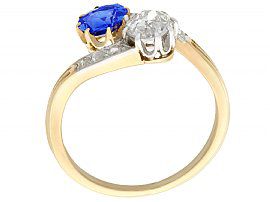 Sapphire Twist Engagement Ring in Gold