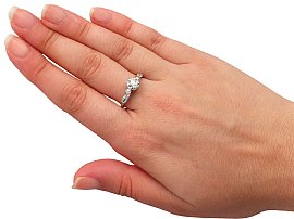 1930s Diamond Engagement Ring Wearing Hand