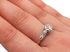 1930s Diamond Engagement Ring Wearing Finger