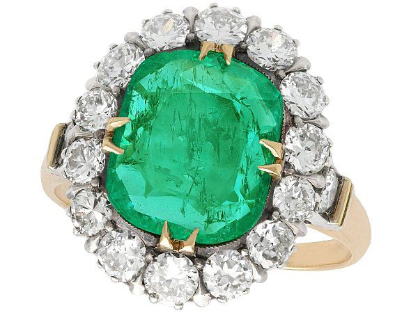 1950s Vintage Emerald and Diamond Ring