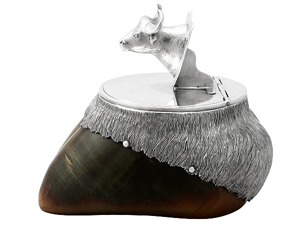 Indian Silver and Hoof Inkwell - Antique Circa 1890