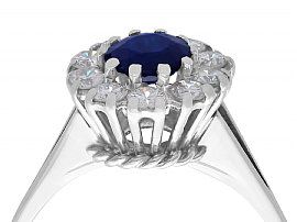Blue Sapphire and Diamond Cocktail Ring in White Gold