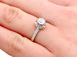 1920s Platinum Solitaire Ring Wearing