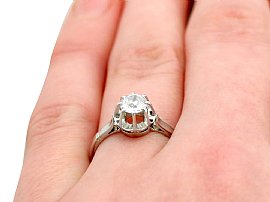 1920s Platinum Solitaire Ring Wearing