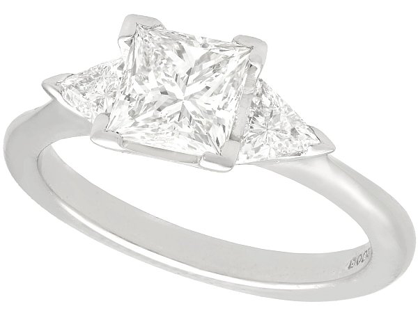 Princess Cut Diamond Engagement Ring with Side Stones