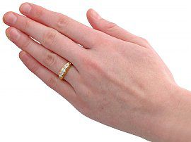 Antique Five Stone Diamond Ring Wearing