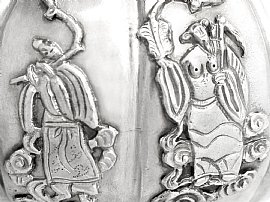 antique silver teapot detail 
