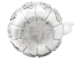 antique silver teapot underside 