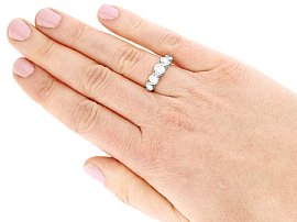 Five Stone Bezel Set Diamond Ring on Hand