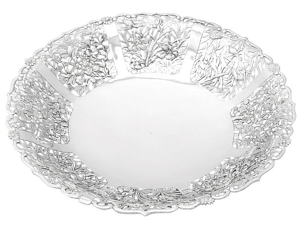 Chinese silver fruit dish