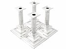Set of Four Sterling Silver Candlesticks - Charles II Style - Antique Victorian (1875 / 1893)