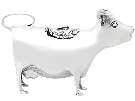 Sterling Silver Cow Creamer by Mappin & Webb Ltd - 18th Century Style - Vintage (1975); A3043