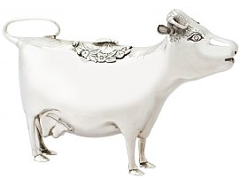 Sterling Silver Cow Creamer - 18th Century Style - Vintage Elizabeth II (1959)