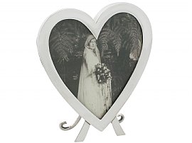 Sterling Silver Heart Photograph Frame - Antique Victorian (1887)
