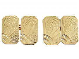 Cufflinks in 9 ct Yellow Gold - Art Deco Style - Vintage 1967