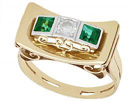 Gold Tourmaline Diamond Ring