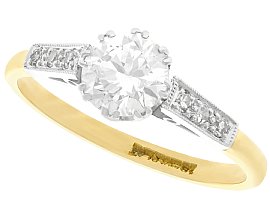 0.75ct Diamond, 18ct Yellow Gold Solitaire Ring - Vintage Circa 1940