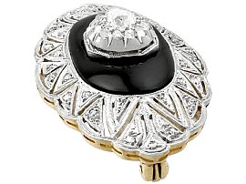 Onyx brooch with diamonds for sale