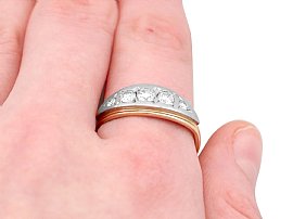 Russian Diamond Ring on Finger