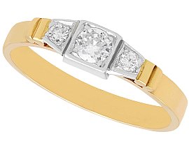 0.43ct Diamond and 18ct Yellow Gold Trilogy Ring - Vintage Circa 1950