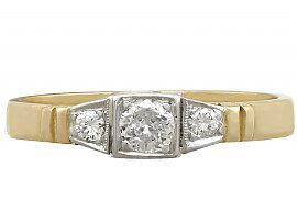 Gold and Diamond Three-Stone Ring Vintage