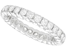 0.90ct Diamond and 18ct White Gold Full Eternity Ring - Vintage Circa 1950