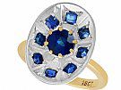 0.85 ct Sapphire and 18 ct Yellow Gold Dress Ring - Vintage Circa 1950