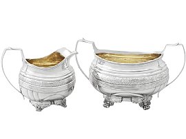 Sterling Silver Cream Jug and Sugar Bowl - Antique George IV