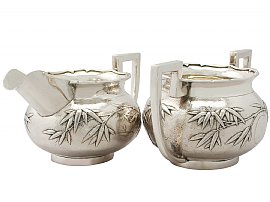 Chinese Export Silver Cream Jug and Sugar Bowl - Antique Circa 1900