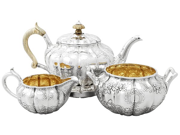 English silver tea set