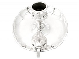Danish Silver Chamber Candlestick top view
