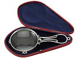 Sterling Silver Magnifying Glass / Hand Lens - Art Nouveau Style - Antique Victorian