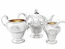 Sterling Silver Three Piece Tea Service by Charles Gordon - Antique Victorian