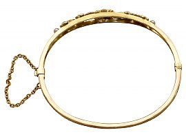 Gold Bangle with Pearls