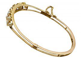 Gold Bangle with Pearls Antique Victorian