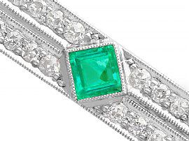 Emerald and Diamond Bar Brooch