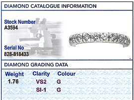 White Gold & Diamond Eternity Ring Hallmarks