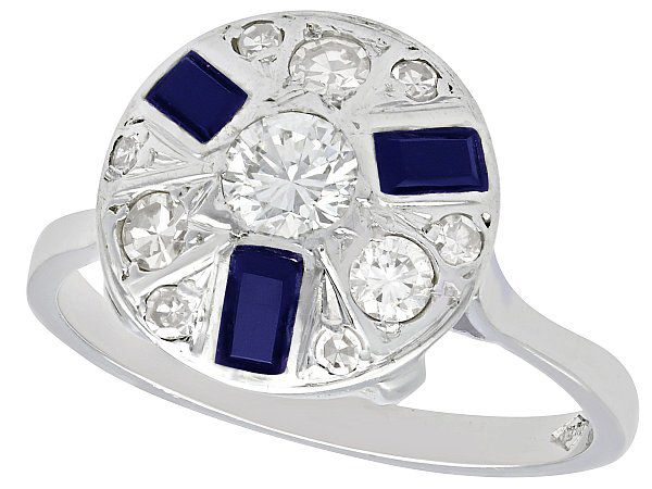 Vintage Art Deco Sapphire and Diamond Ring